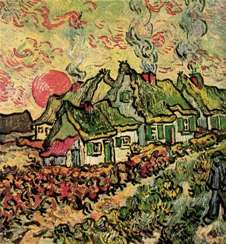 Cottages Reminiscence of the North Van Gogh Painting - Click Image to Close